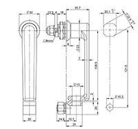 316 Stainless Steel L-Handle Quarter Turn Lock - 2
