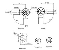 7 Millimeter (mm) Square Cylinder Left Large Compression Latch - 3