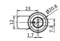 6.4 to 9.5 Millimeter (mm) H Grip Range Slotted Recess Cylinder Small Compression Latch