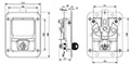 Three Point Push to Close Paddle Latch - 2