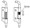 Small Left Door Spring Loaded Concealed Hinge - 3