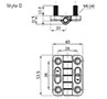 4 M6 Threaded Studs Black Powder Coated/Chrome Plated Screw-On Hinge with Style D- 2