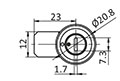 6.4 to 9.5 Millimeter (mm) H Grip Range Slotted Recess Cylinder Small Compression Latch