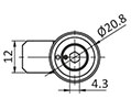 6.4 to 9.5 Millimeter (mm) H Grip Range Female Hex 4 Millimeter (mm) Cylinder Small Compression Latch